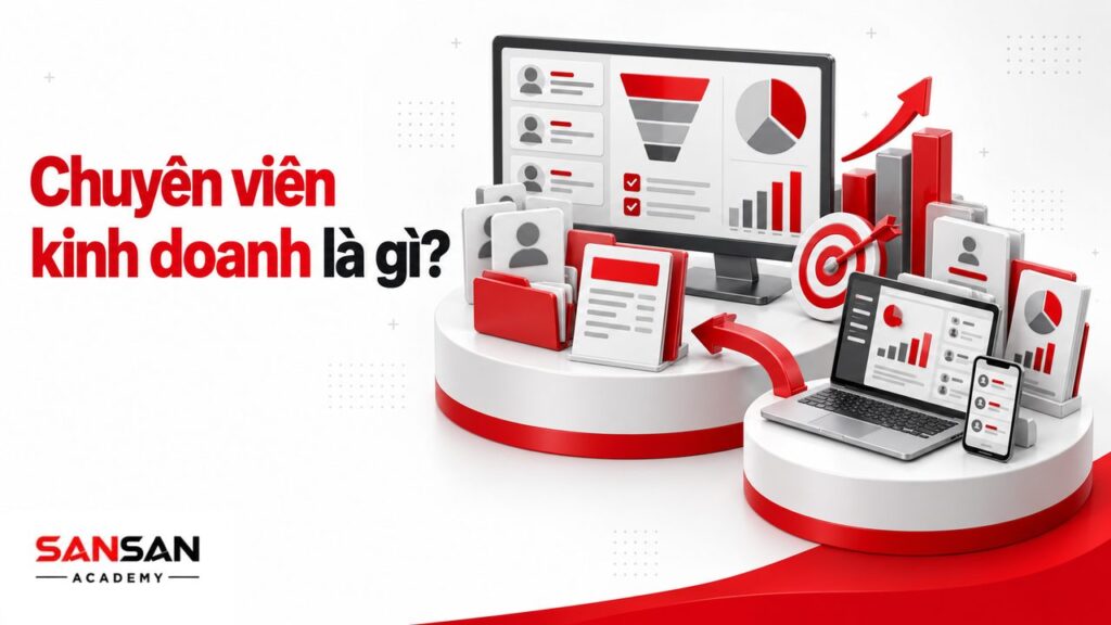 Chuyên viên kinh doanh là gì với khách hàng, pipeline, báo giá, CRM và mục tiêu doanh thu.