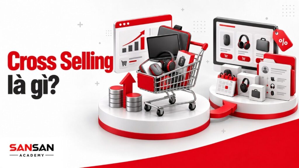 Cross Selling là gì với sản phẩm chính, sản phẩm bổ trợ, giỏ hàng và gợi ý mua kèm phù hợp nhu cầu khách hàng.