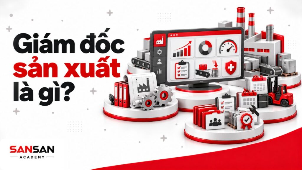 Giám đốc sản xuất là gì với sản lượng, chất lượng, tiến độ, chi phí, an toàn, máy móc, vật tư và nhân lực nhà máy.