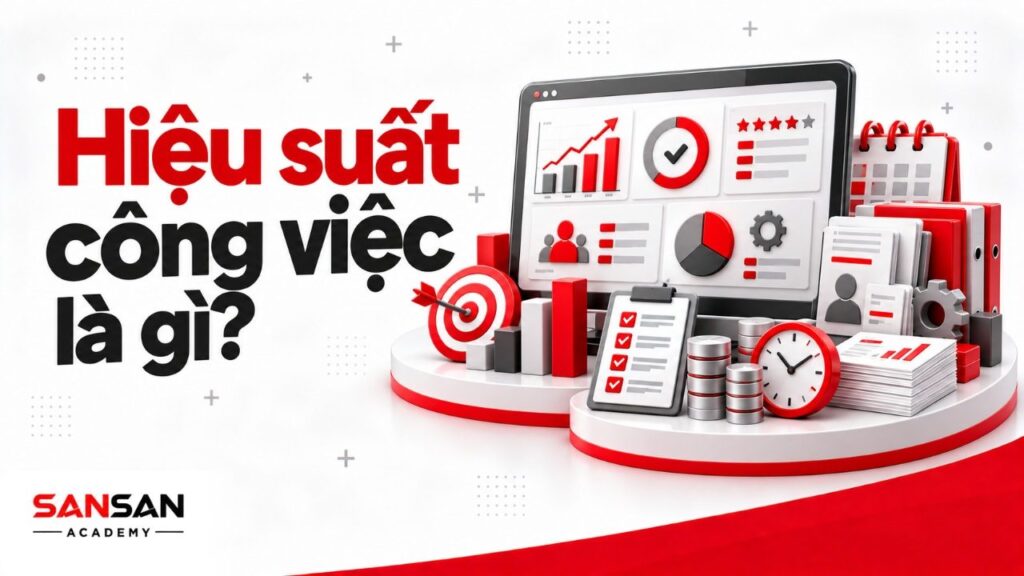 Hiệu suất công việc là gì với kết quả, tiến độ, chất lượng, hành vi và mức sử dụng nguồn lực của nhân viên.