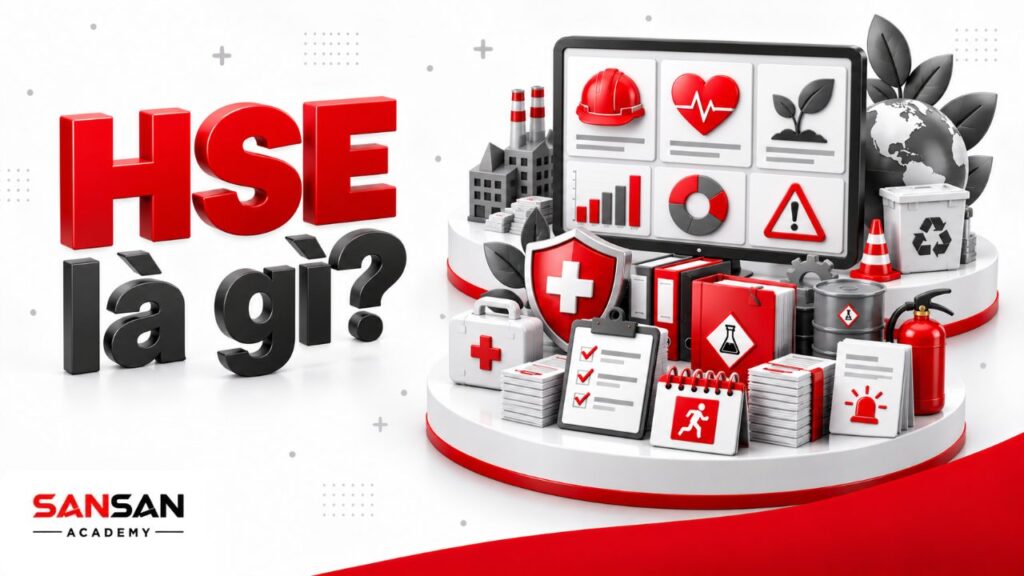 HSE là gì với sức khỏe nghề nghiệp, an toàn lao động, môi trường, nhận diện mối nguy và kiểm soát rủi ro.