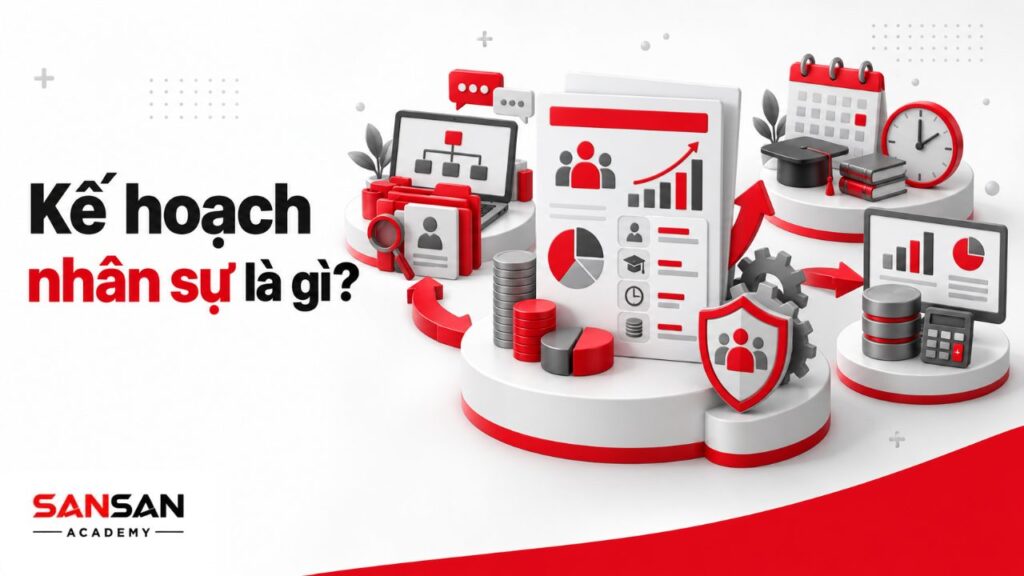 Kế hoạch nhân sự là gì với số lượng nhân sự, cơ cấu, năng lực, thời điểm cần người và ngân sách nguồn nhân lực.