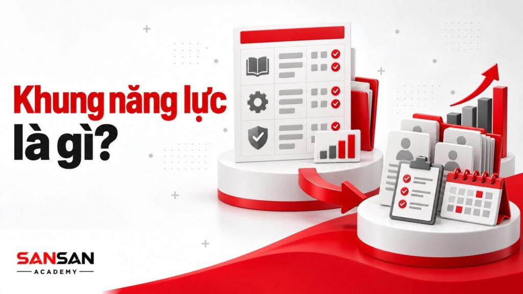 Khung năng lực là gì với kiến thức, kỹ năng, hành vi, cấp độ thành thạo và chỉ báo dùng trong quản trị nhân sự.