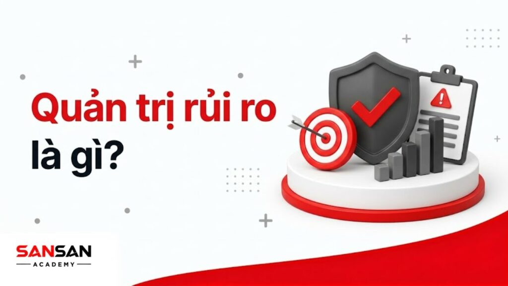 Biểu tượng chiếc khiên và mục tiêu 3D matte đại diện cho quản trị rủi ro.