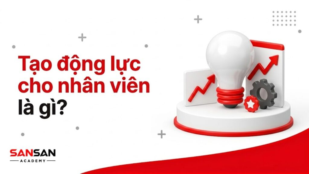 Sơ đồ 3D mô tả các yếu tố tạo động lực cho nhân viên trong doanh nghiệp.