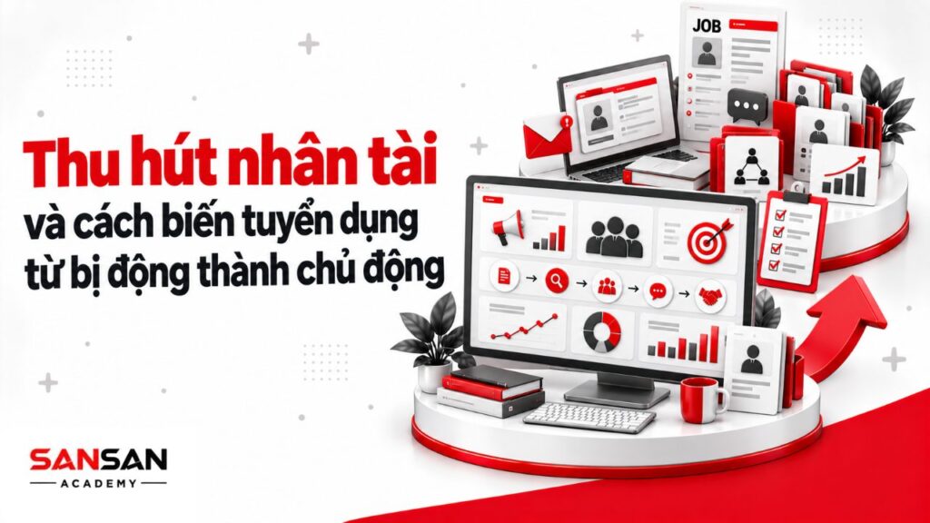 Thu hút nhân tài với thương hiệu tuyển dụng, nguồn ứng viên, trải nghiệm ứng viên, phỏng vấn và quy trình tuyển dụng chủ động.