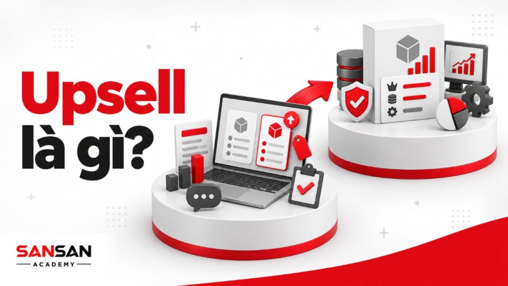 Minh họa upsell là gì với lựa chọn nâng cấp từ gói cơ bản lên phiên bản có giá trị và tính năng cao hơn.