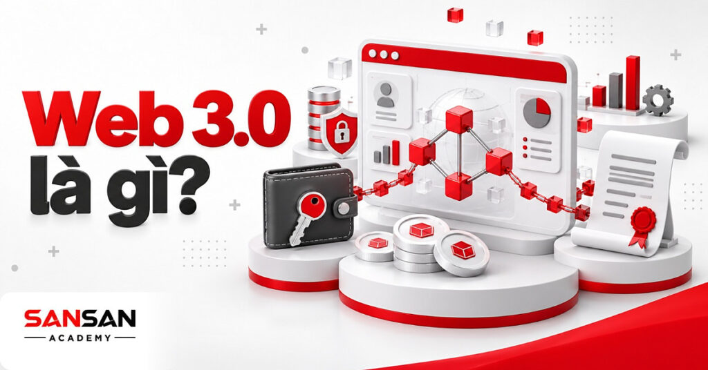 Cửa sổ trình duyệt nối chuỗi khối với ví và hợp đồng thông minh minh họa Web 3.0 là gì