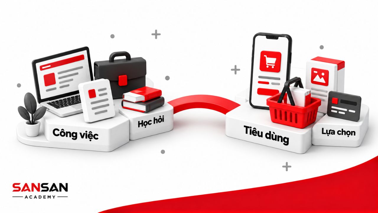 Mối liên hệ giữa công việc, học hỏi và lựa chọn tiêu dùng