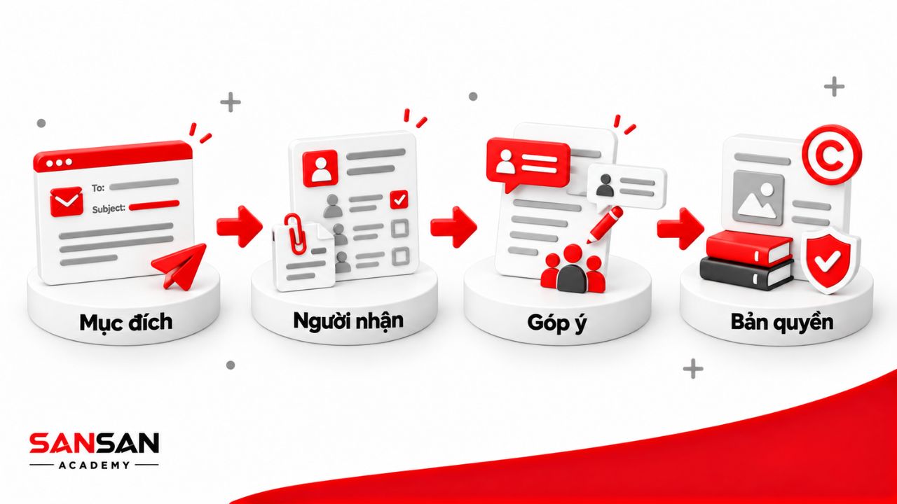 Quy trình giao tiếp, phối hợp và sử dụng nội dung đúng bản quyền