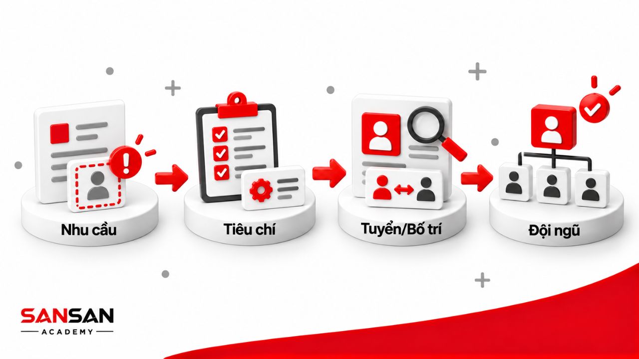 Quy trình xác định nhu cầu và bố trí đúng đội ngũ
