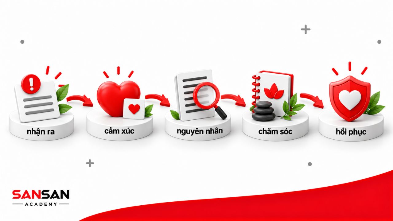 Chu trình nhận ra, cảm nhận, tìm nguyên nhân, chăm sóc và phục hồi