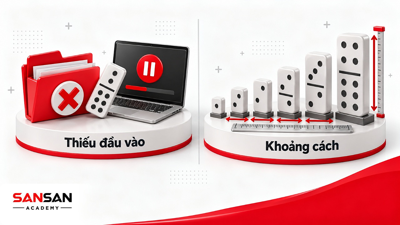 Thư mục dữ liệu trống làm laptop khâu sau dừng lại, bên cạnh hàng domino lớn dần có thước đo khoảng cách