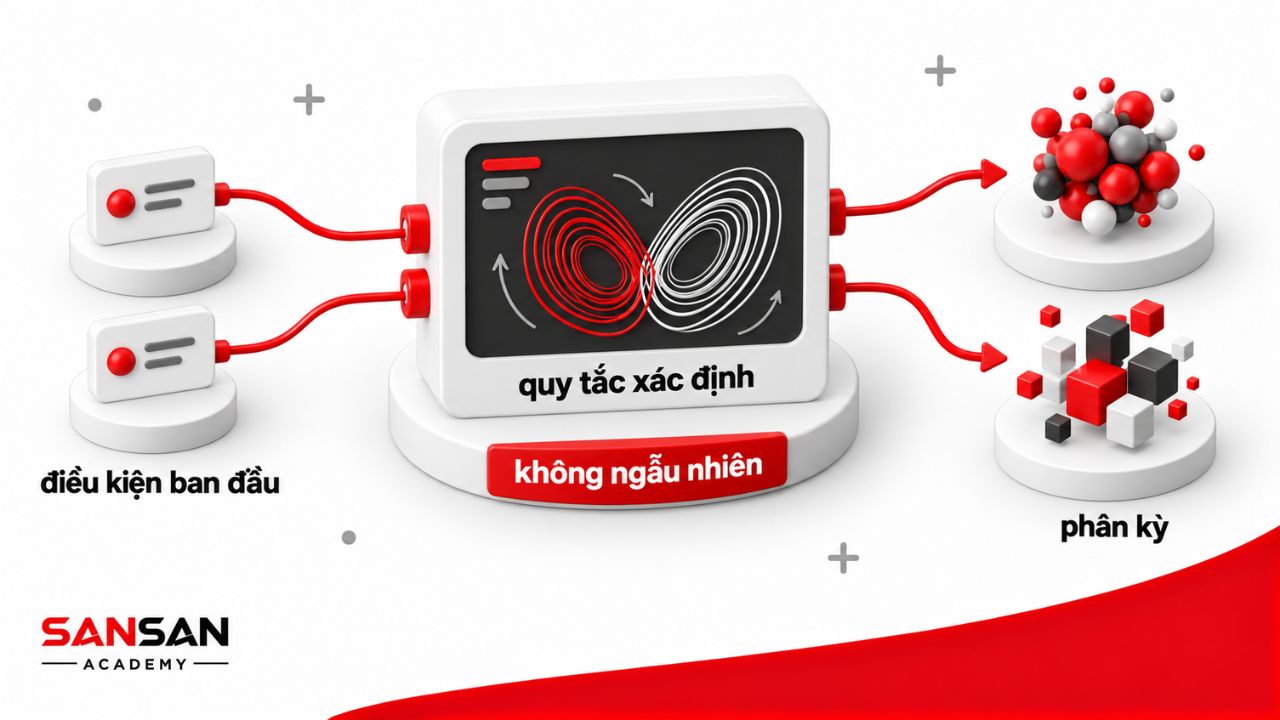 Hai điều kiện ban đầu đi qua cùng quy tắc rồi phân kỳ