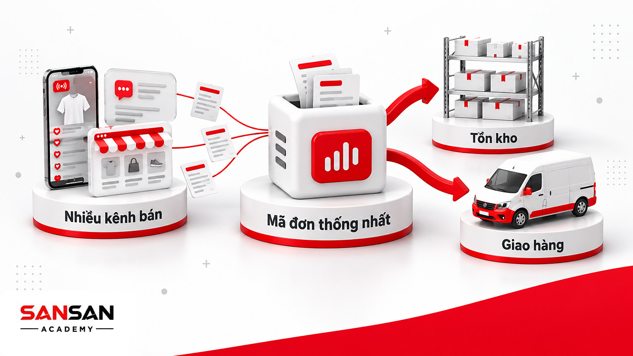 Đơn từ livestream, tin nhắn và cửa hàng trực tuyến gom về một hệ thống mã đơn trong Social Commerce
