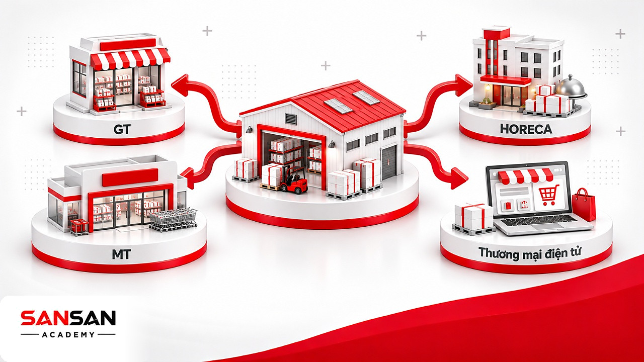 Nhà phân phối ở trung tâm tỏa hàng tới bốn kênh GT, MT, HORECA và thương mại điện tử