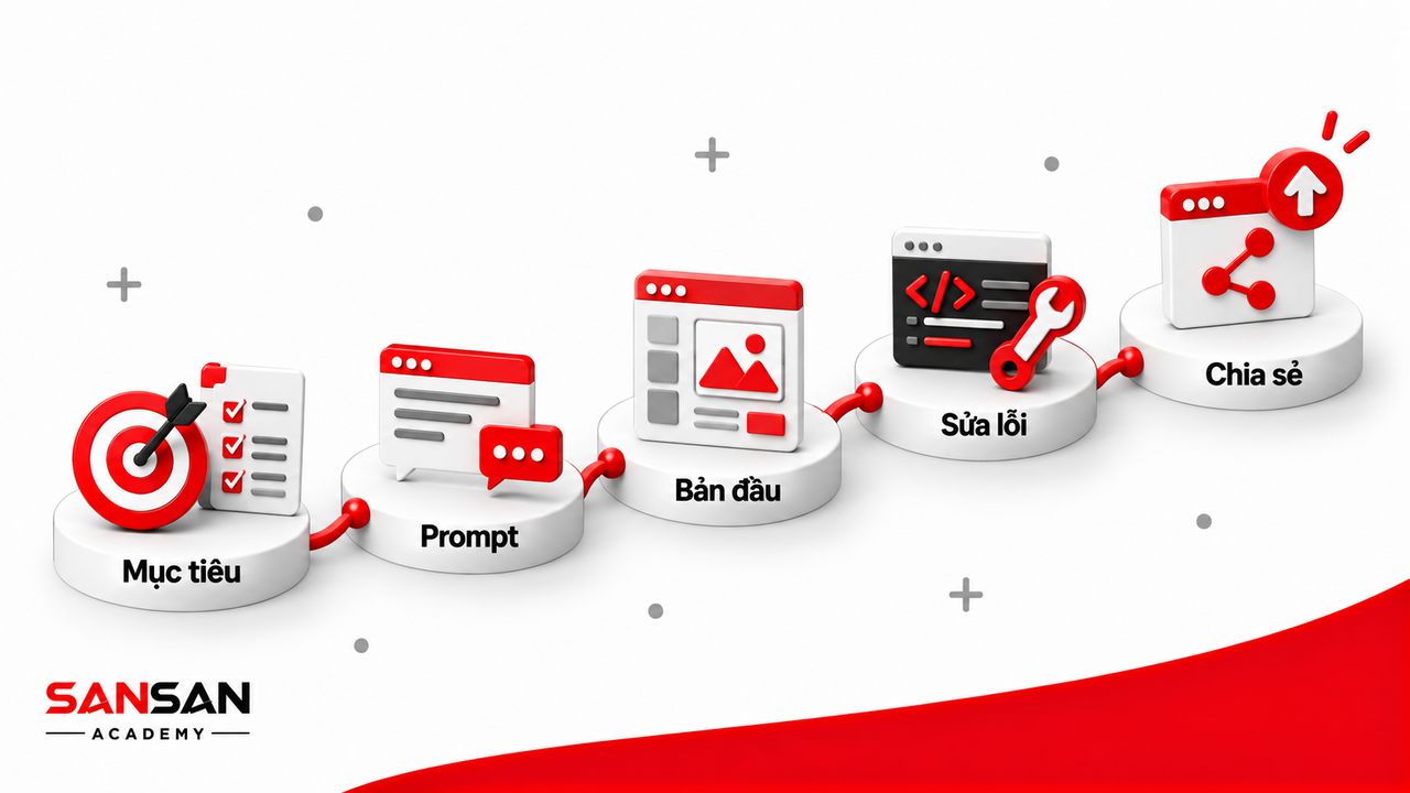 Quy trình xác định mục tiêu, viết prompt và hoàn thiện ứng dụng nhỏ