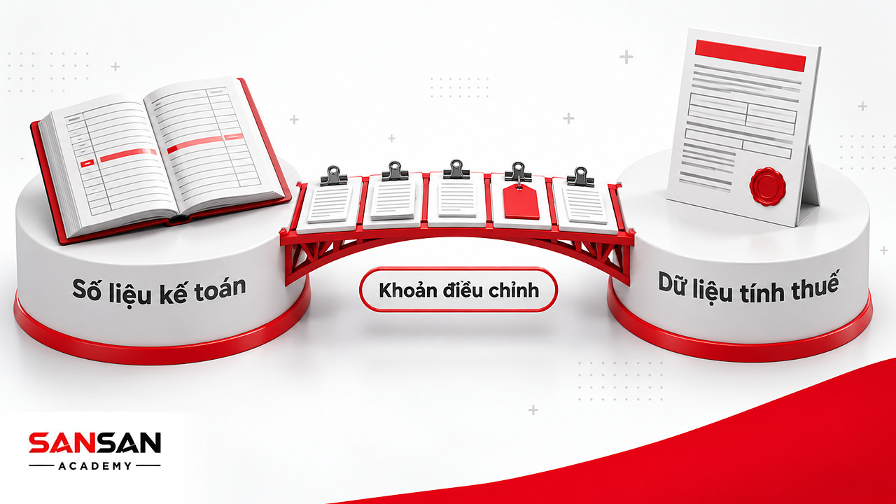 Cây cầu bằng các khoản điều chỉnh nối sổ kế toán doanh nghiệp với tờ khai thuế