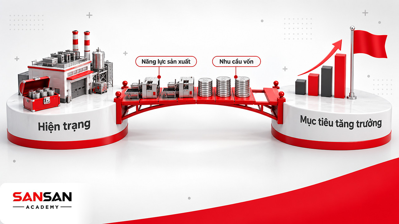 Cây cầu nối hiện trạng với mục tiêu tăng trưởng bằng năng lực sản xuất và vốn mà kế toán quản trị lượng hóa