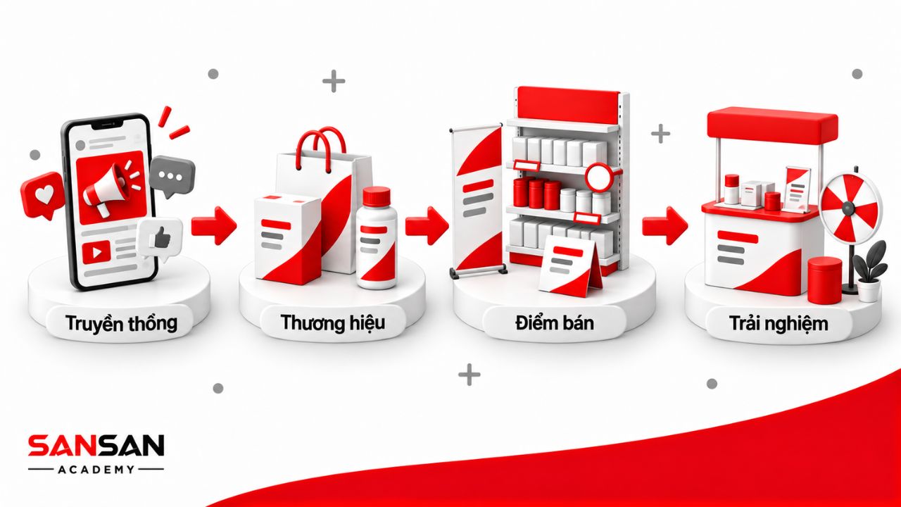 Chuỗi truyền thông, thương hiệu, điểm bán và trải nghiệm khách hàng