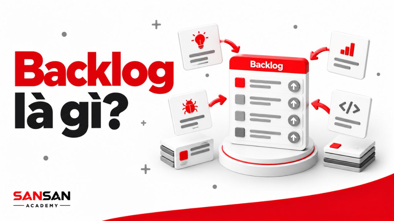 Các yêu cầu tính năng, lỗi và kỹ thuật được tập hợp vào backlog.
