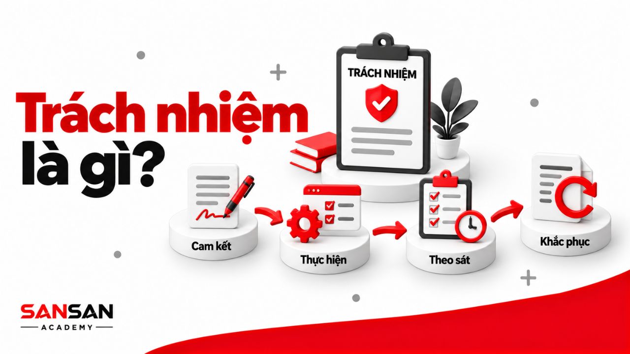 Trách nhiệm gắn với cam kết, thực hiện và xử lý kết quả thuộc phạm vi mình.