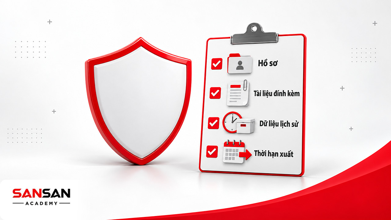 Khiên và danh sách kiểm tra hồ sơ, tài liệu, dữ liệu lịch sử cần bàn giao khi ngừng phần mềm nhân sự