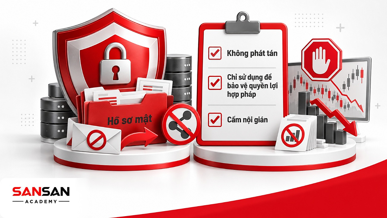 Khiên bảo mật thông tin cổ đông nhận từ công ty, kèm danh sách không phát tán và không lợi dụng thông tin nội bộ.