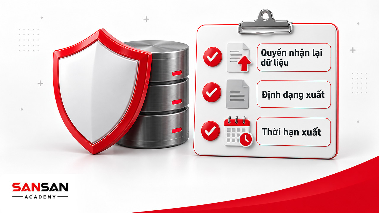 Khiên bảo vệ dữ liệu và danh sách kiểm tra quyền nhận lại, định dạng và thời hạn xuất dữ liệu hệ thống ERP