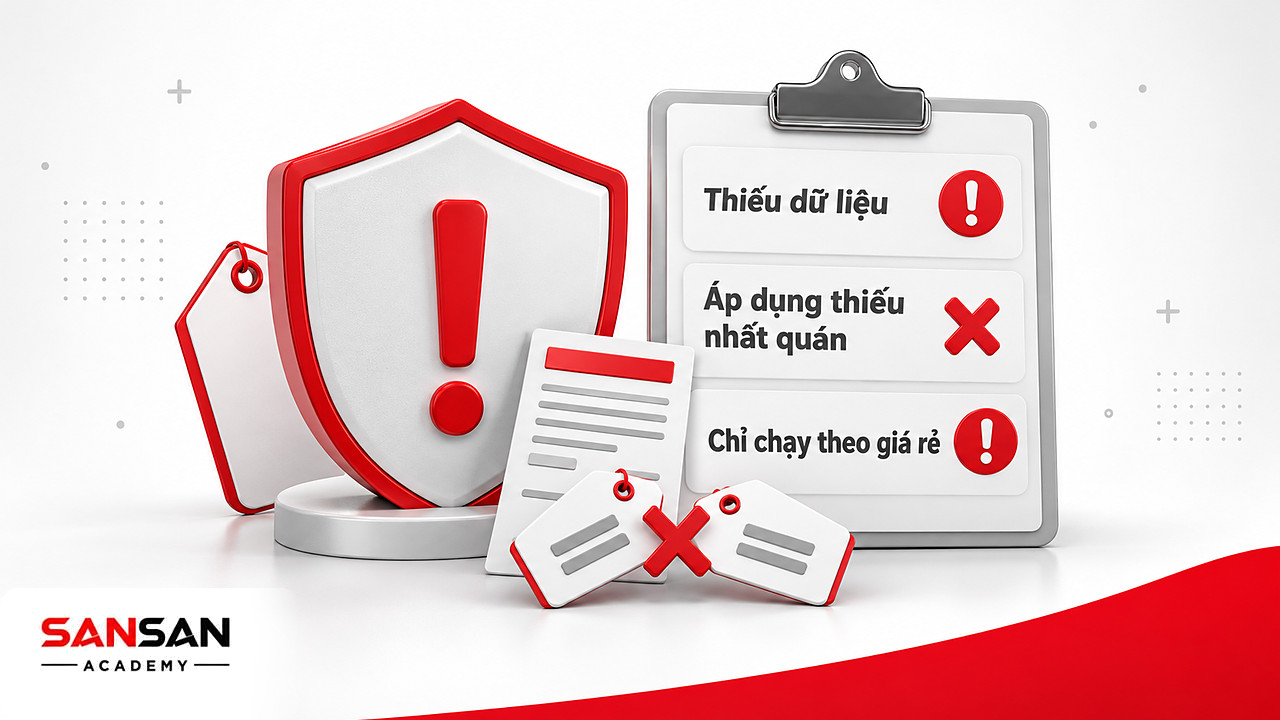 Khiên và bảng kiểm ba dòng giúp tránh sai lầm thiếu dữ liệu, giá thiếu nhất quán khi định giá