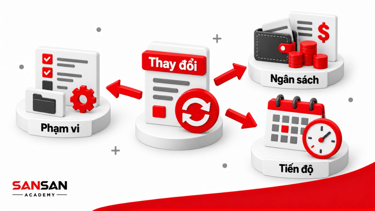 Thay đổi phạm vi kéo theo tác động đến ngân sách và tiến độ