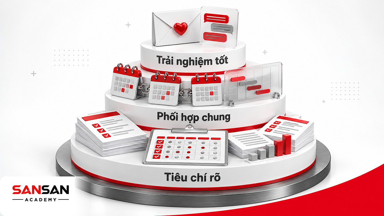 Kim tự tháp nguyên tắc tuyển dụng hiệu quả: tiêu chí rõ, phối hợp nhất quán và trải nghiệm ứng tuyển tôn trọng.