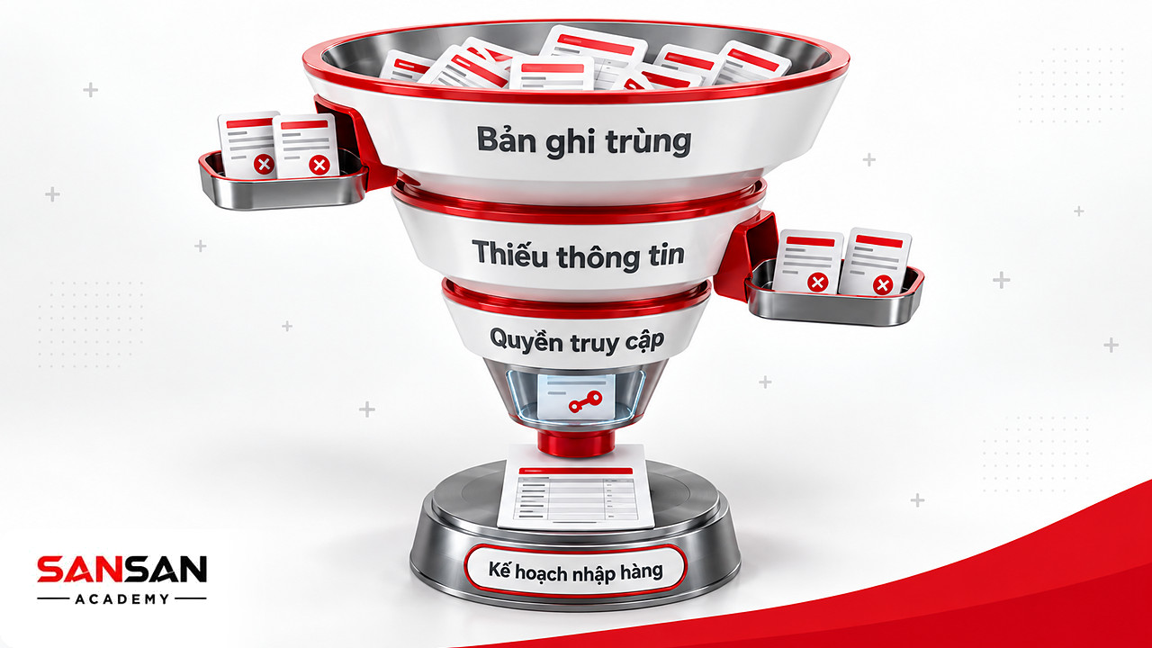 Phễu nhiều tầng lọc bản ghi trùng, thiếu thông tin trước khi dữ liệu kinh tế số được dùng để ra quyết định