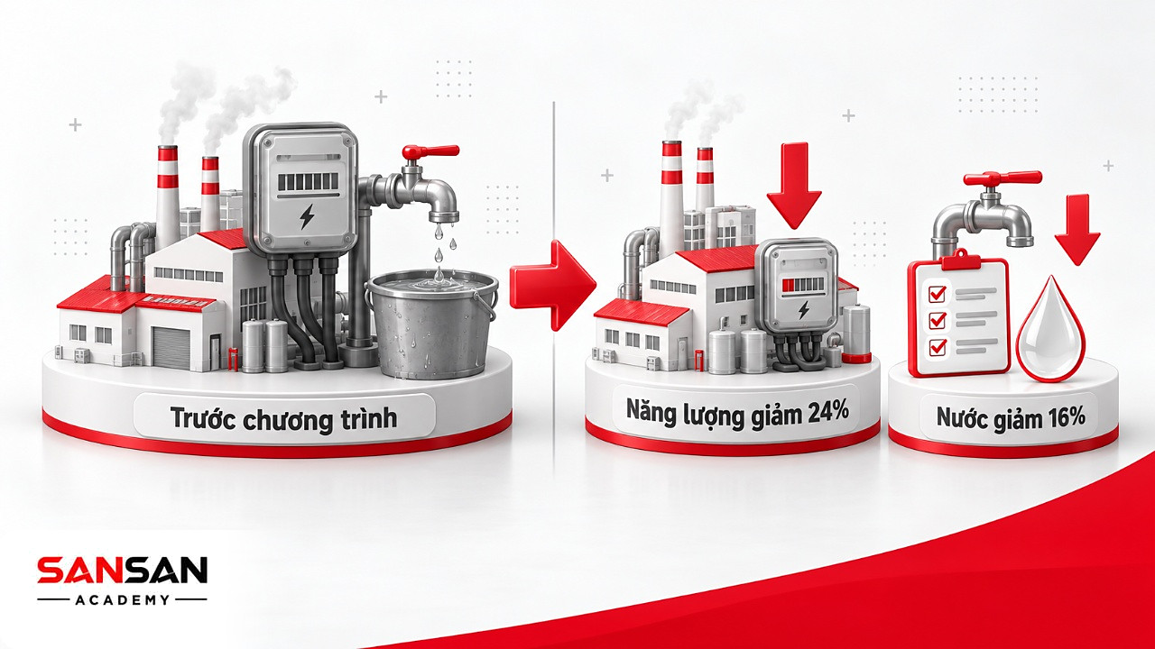 Nhà máy nhà cung cấp trước và sau cải tiến với đồng hồ điện nhỏ lại, vòi nước khóa kín theo hướng kinh tế xanh