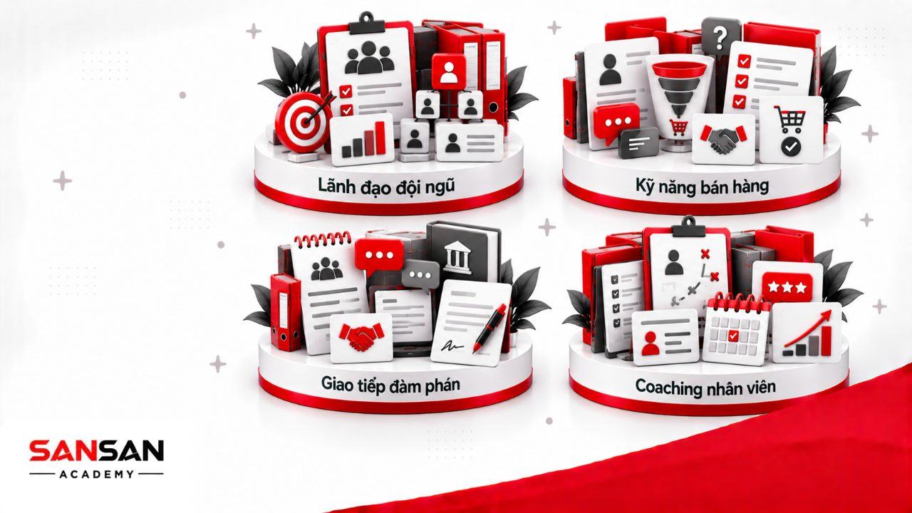 Kỹ năng giám sát bán hàng gồm lãnh đạo đội ngũ, bán hàng, giao tiếp, đàm phán và coaching nhân viên trên thị trường.