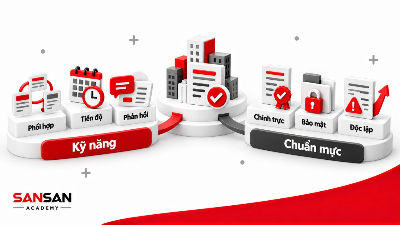 Kỹ năng phối hợp đi cùng chính trực, bảo mật và độc lập