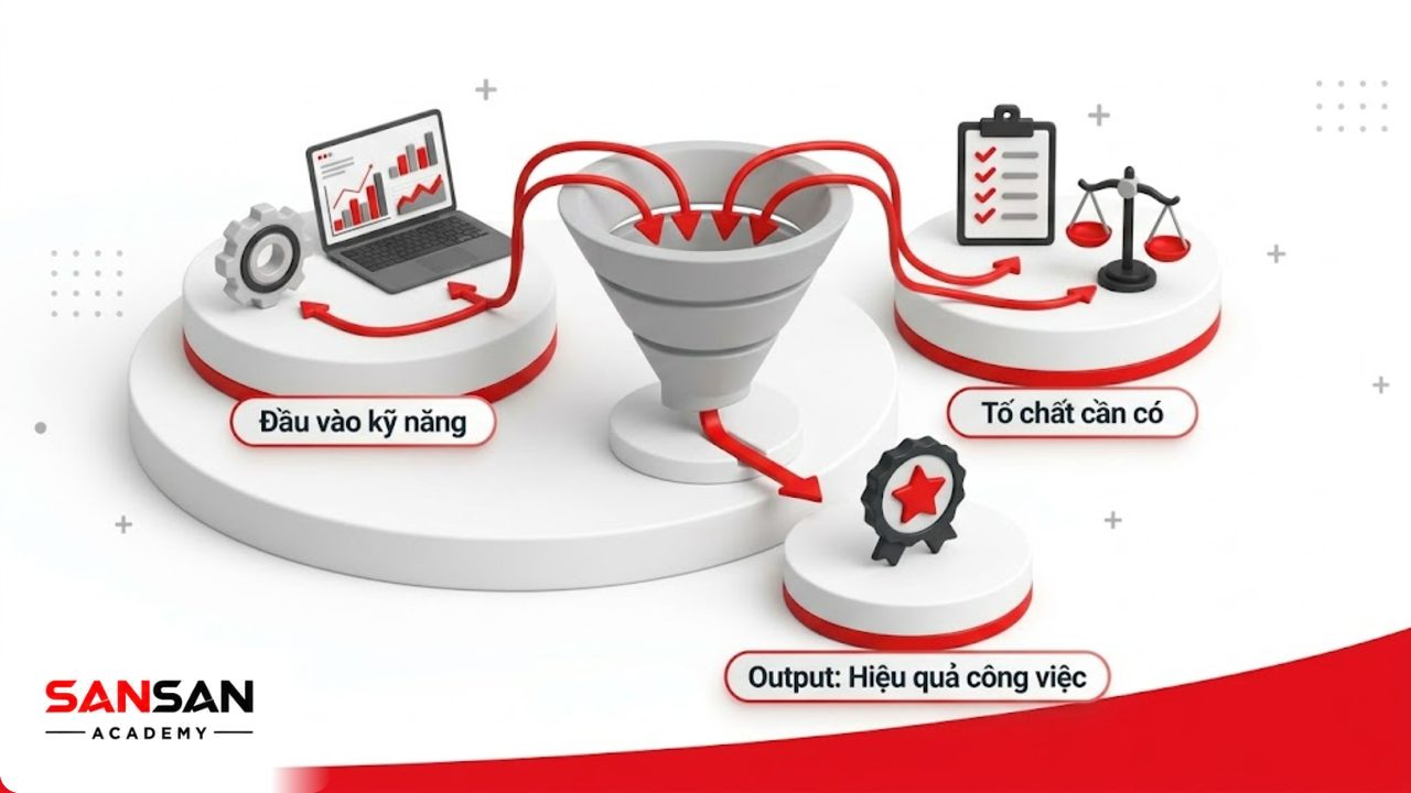 Phễu 3D matte lọc các kỹ năng và tố chất thành hiệu quả công việc.