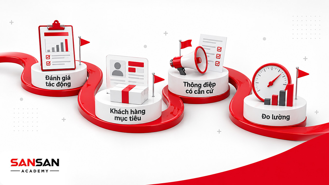 Con đường sáu cột mốc từ đánh giá tác động đến đo lường trong quy trình xây dựng chiến lược Marketing xanh