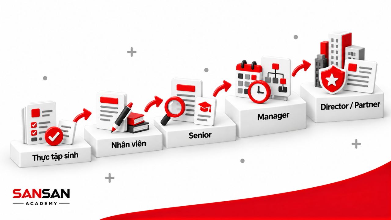Lộ trình từ thực tập sinh đến các cấp quản lý tại Big4