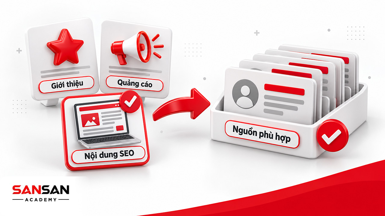 Ba nguồn giới thiệu, quảng cáo và nội dung SEO, chọn một nguồn tìm kiếm khách hàng phù hợp