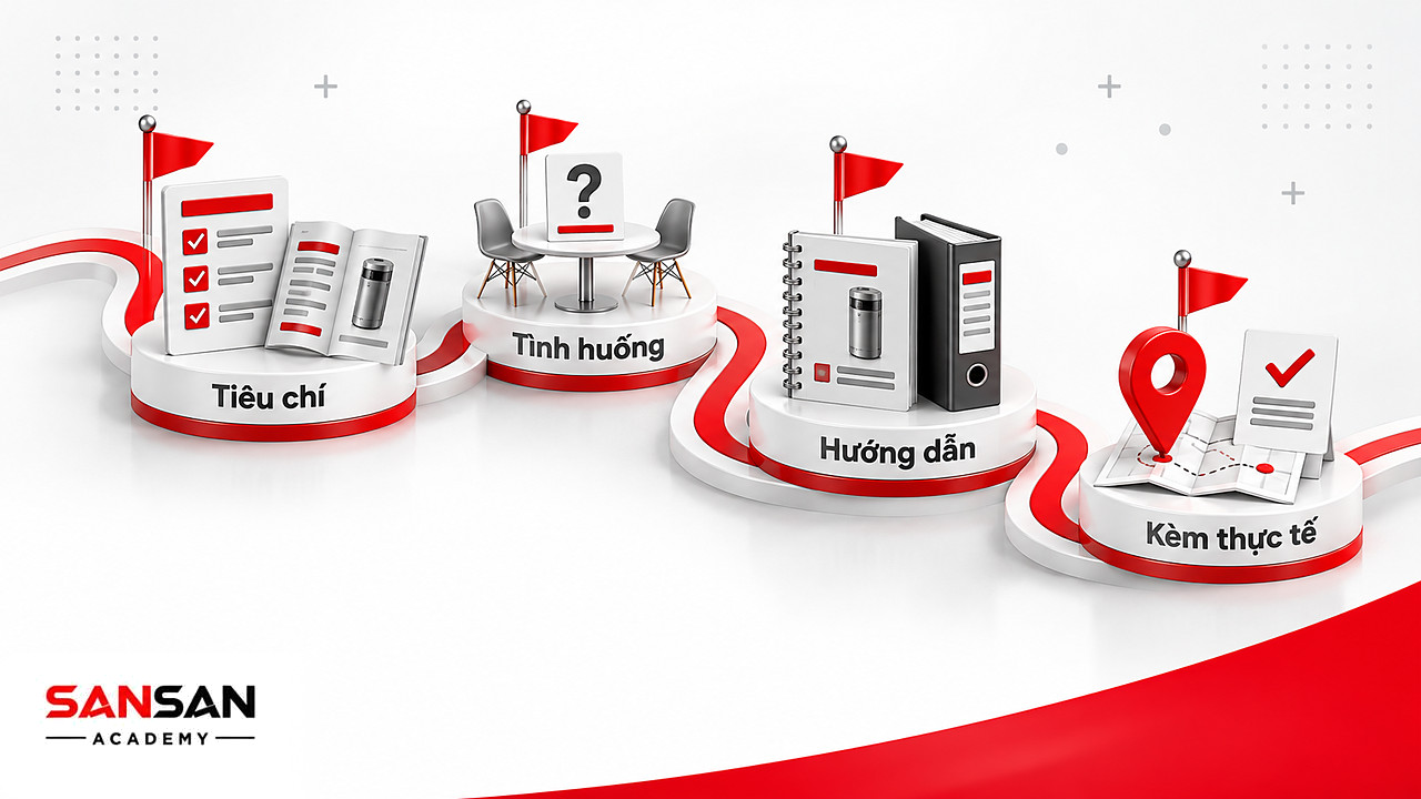 Lộ trình tuyển dụng và đào tạo lực lượng bán hàng từ tiêu chí, phỏng vấn tình huống đến kèm cặp thực tế