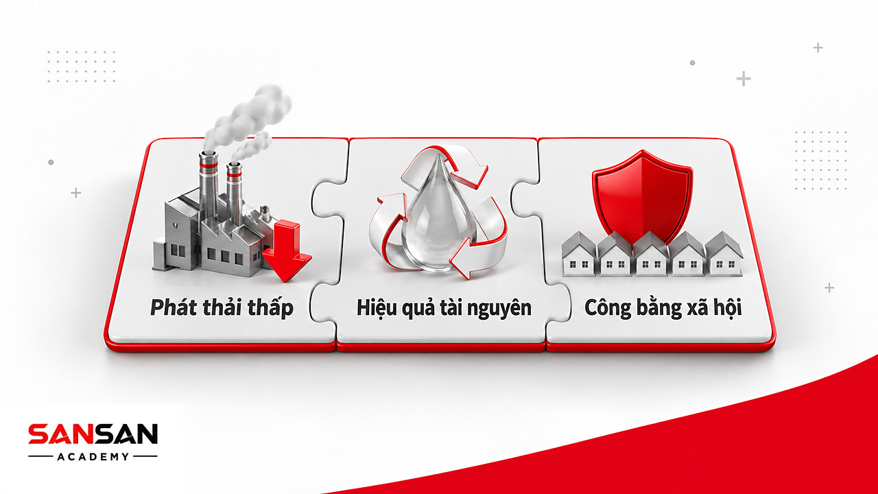 Ba mảnh ghép phát thải thấp, hiệu quả tài nguyên và công bằng xã hội khớp thành nền kinh tế xanh