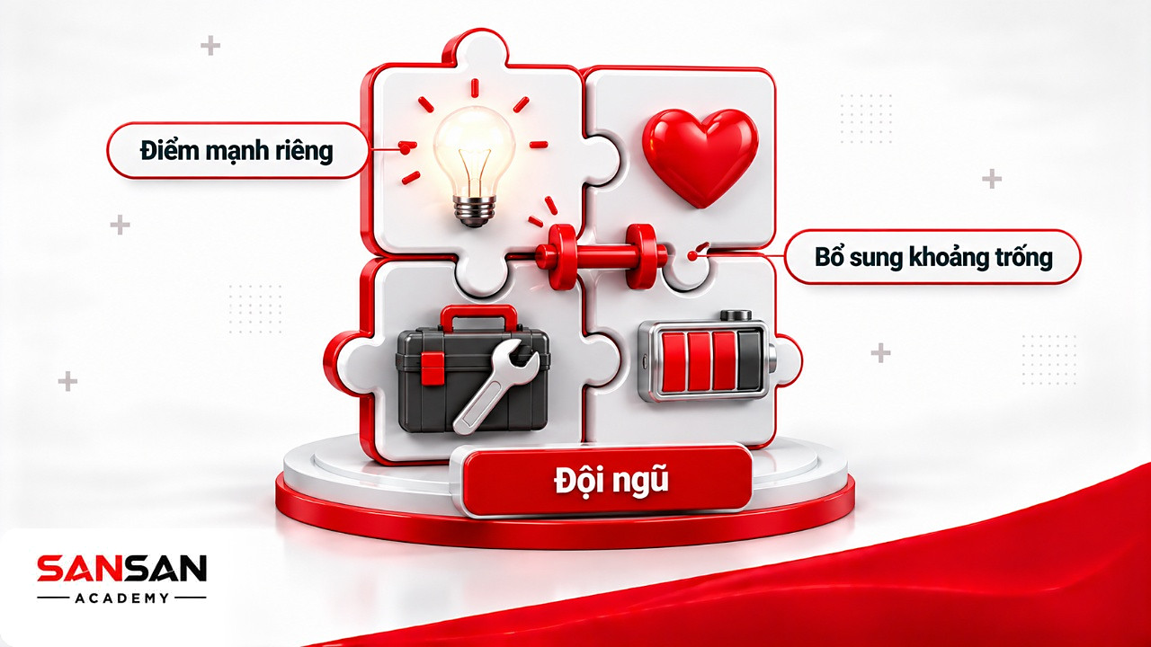 Bốn mảnh ghép điểm mạnh khác nhau khớp thành một đội ngũ theo mô hình 4H