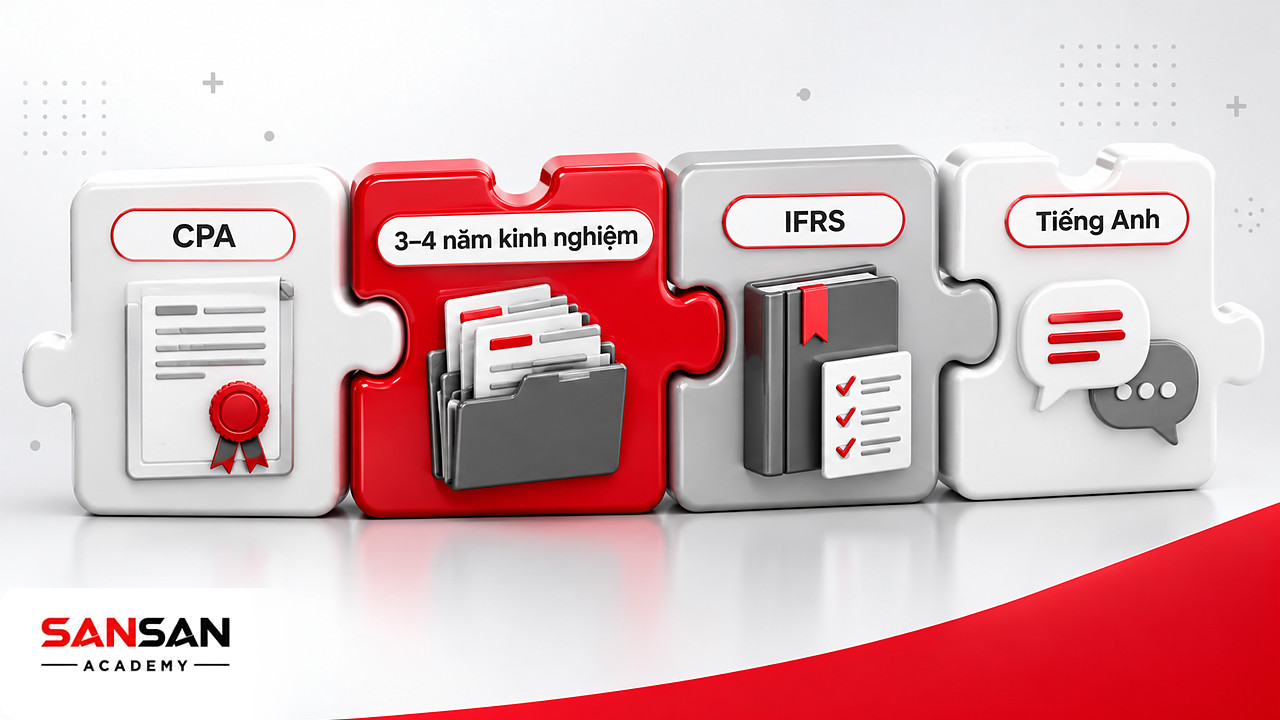 Mảnh ghép CPA, 3–4 năm kinh nghiệm, IFRS và tiếng Anh tạo thành hồ sơ ứng tuyển Audit Senior