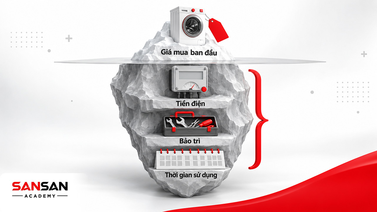 Tảng băng chìm Green Price trong Marketing xanh: giá mua nổi bên trên, tiền điện và bảo trì ẩn bên dưới