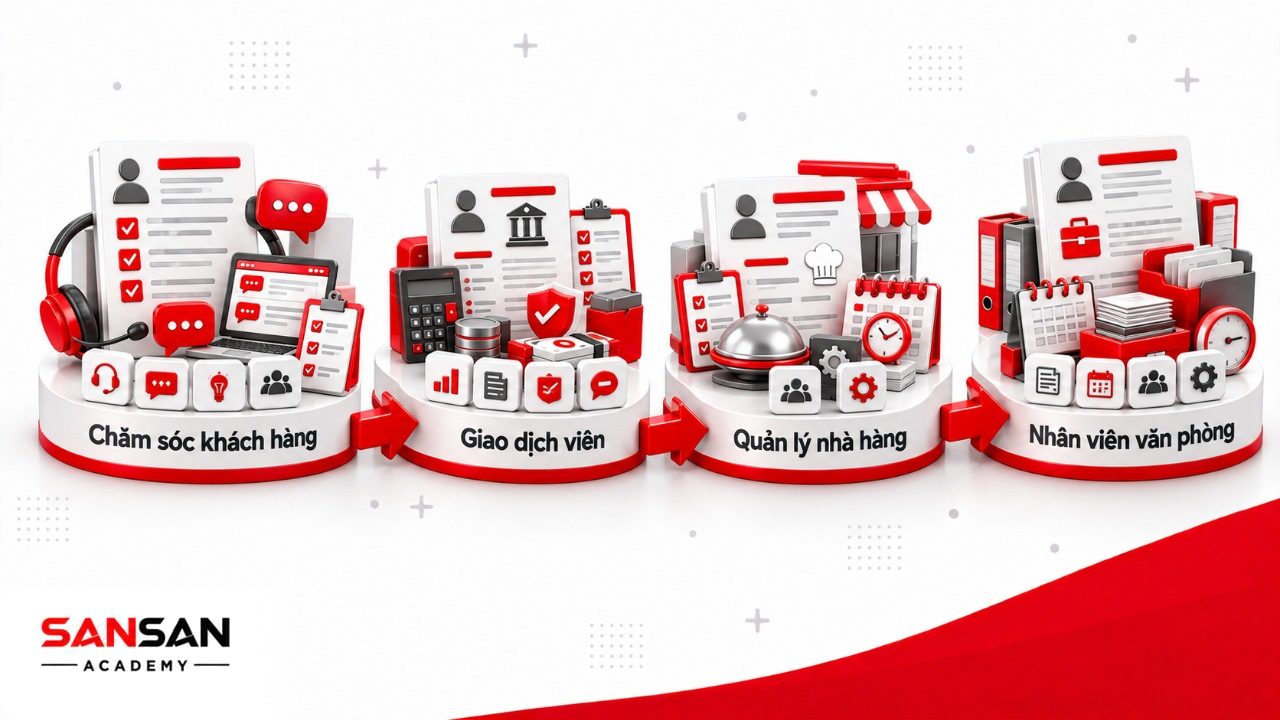 Mẫu mục tiêu nghề nghiệp cho chăm sóc khách hàng, giao dịch viên, quản lý nhà hàng và nhân viên văn phòng theo nền tảng thực tế.