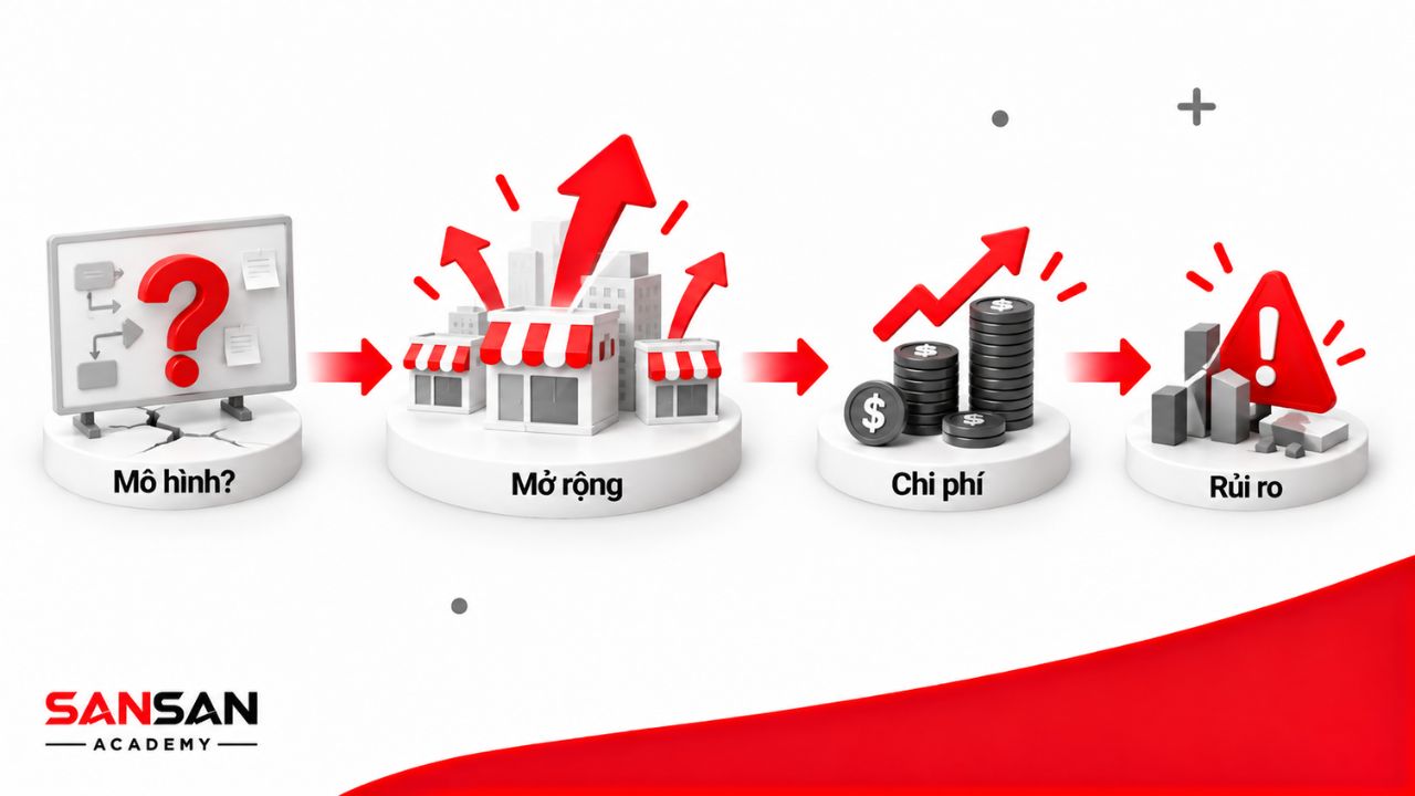 Mở rộng mô hình chưa kiểm chứng khiến chi phí và rủi ro tăng.
