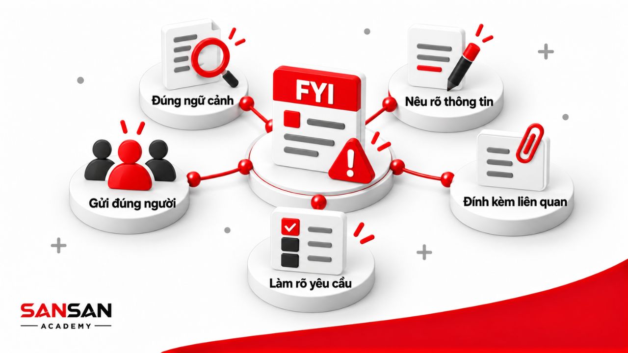 Các lưu ý giúp dùng FYI rõ ràng và đúng người nhận