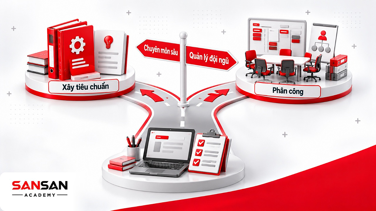 Ngã rẽ hai hướng phát triển khi làm inhouse: chuyên môn sâu với tiêu chuẩn và quản lý với phân công đội ngũ