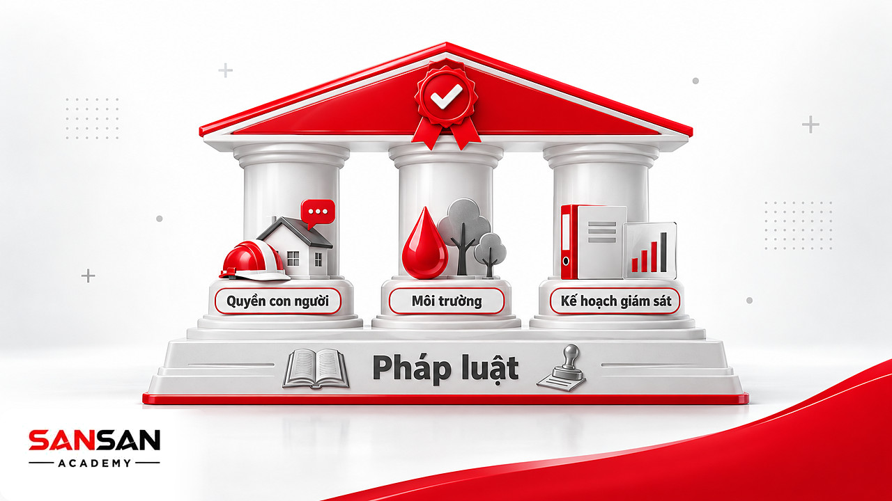 Ngôi đền cột trụ gom 10 nguyên tắc FSC thành nền pháp luật, quyền con người, môi trường và kế hoạch giám sát